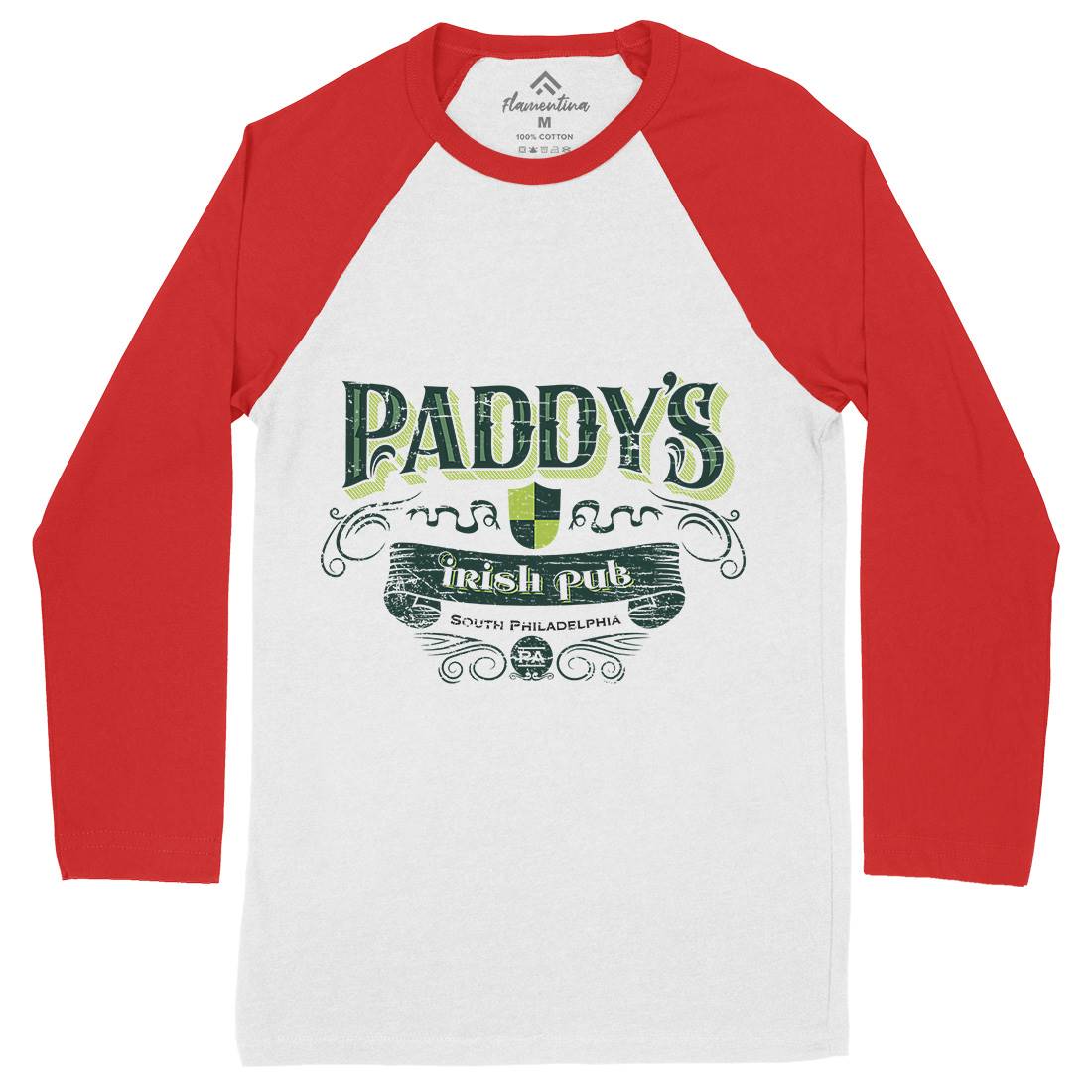 Paddys Irish Pub Mens Long Sleeve Baseball T-Shirt Drinks D246