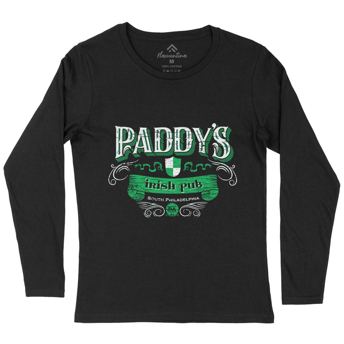 Paddys Irish Pub Womens Long Sleeve T-Shirt Drinks D246
