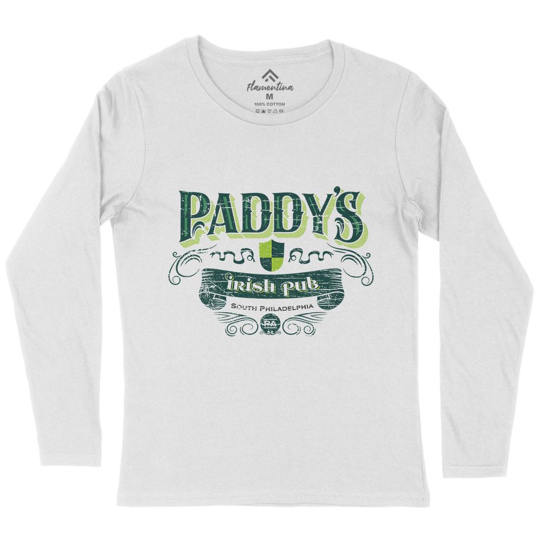 Paddys Irish Pub Womens Long Sleeve T-Shirt Drinks D246