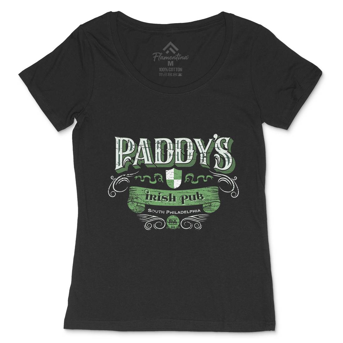 Paddys Irish Pub Womens Scoop Neck T-Shirt Drinks D246