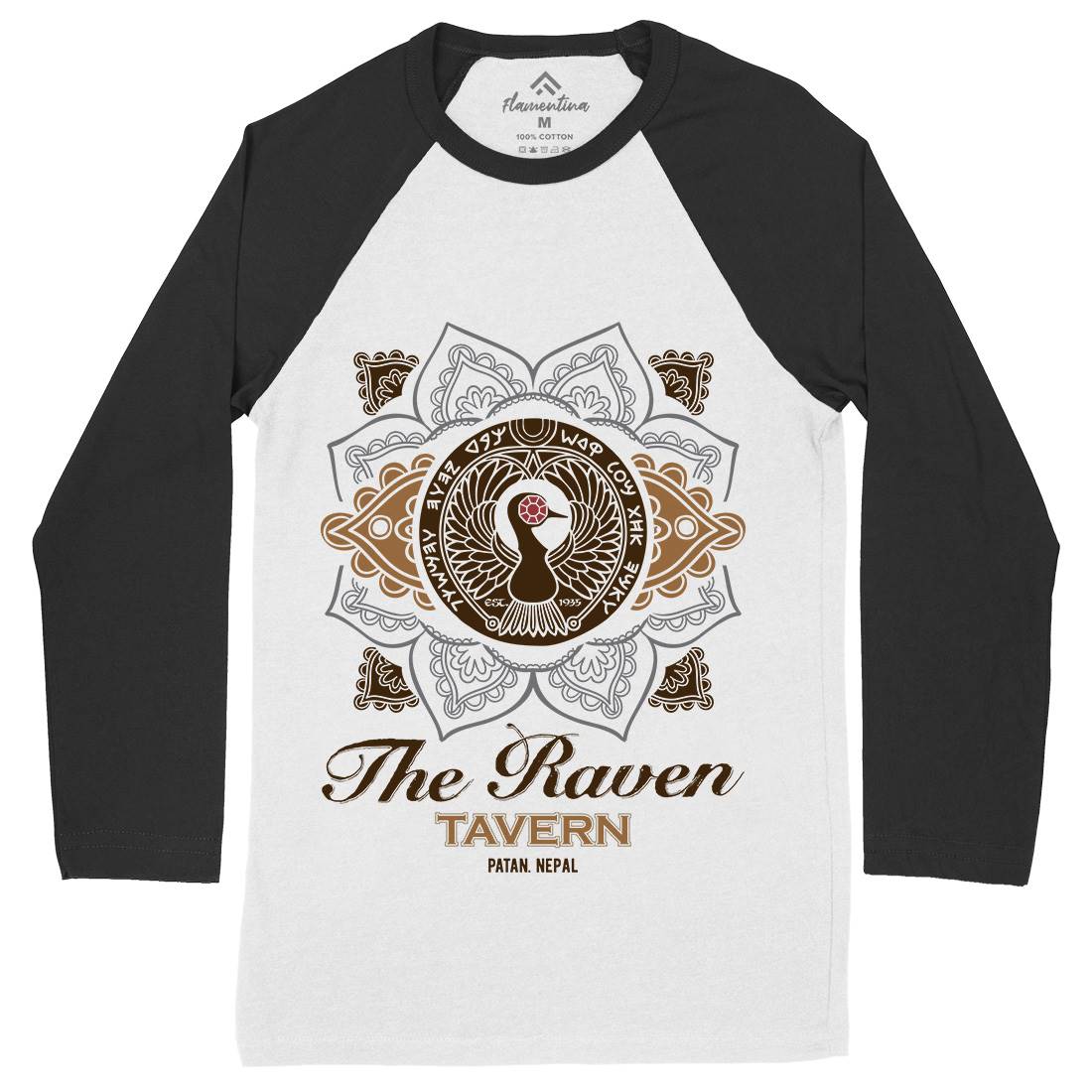 Raven Tavern Mens Long Sleeve Baseball T-Shirt Drinks D247