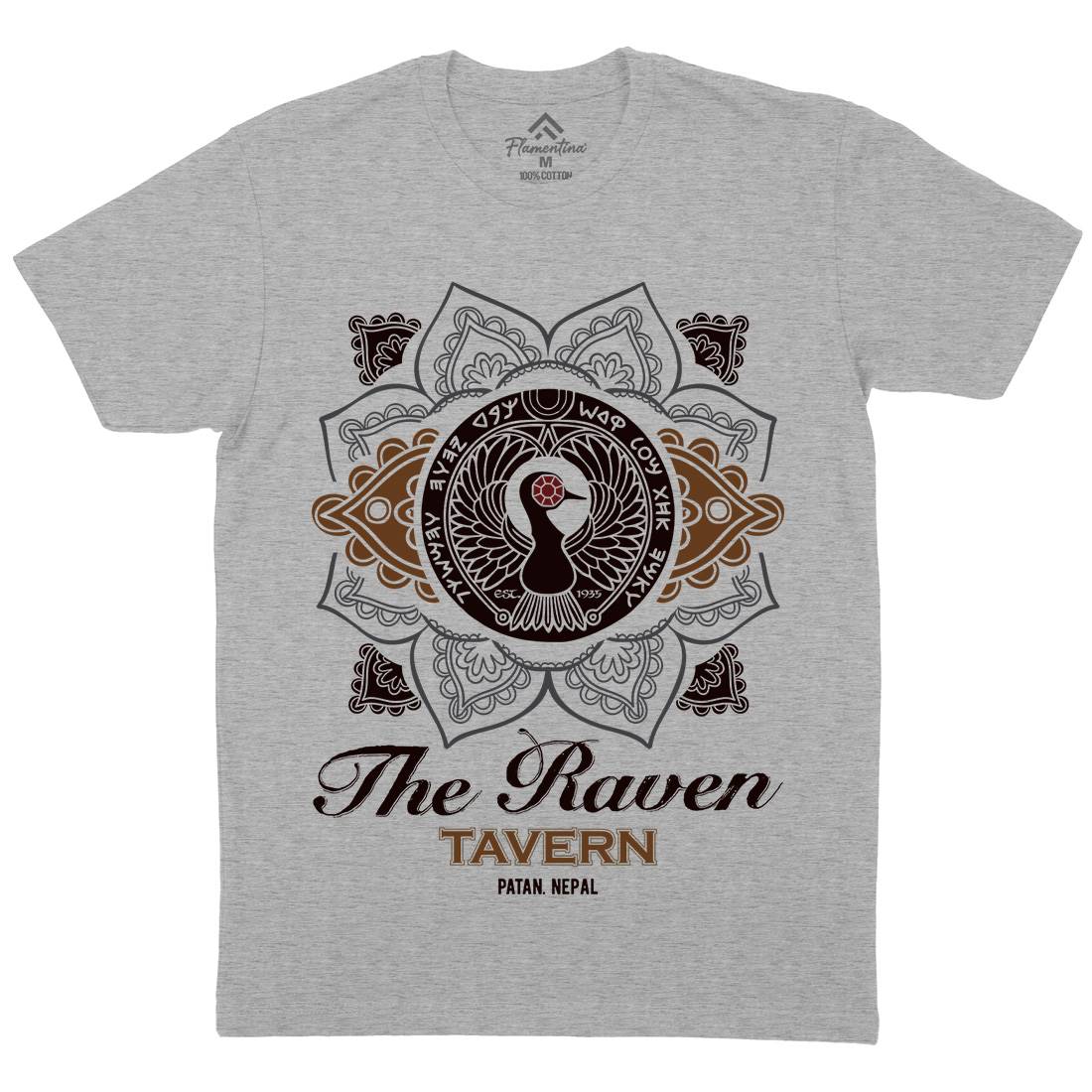 Raven Tavern Mens Organic Crew Neck T-Shirt Drinks D247