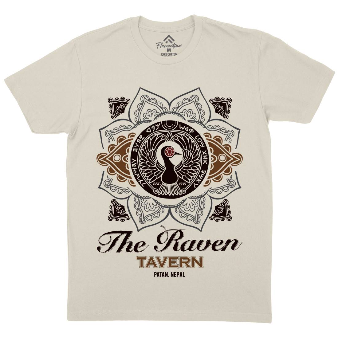Raven Tavern Mens Organic Crew Neck T-Shirt Drinks D247