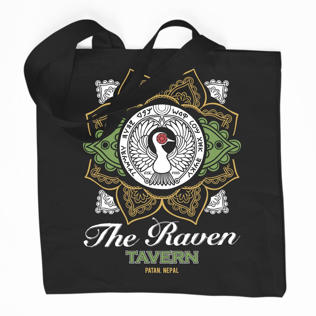 Raven Tavern Organic Premium Cotton Tote Bag Drinks D247