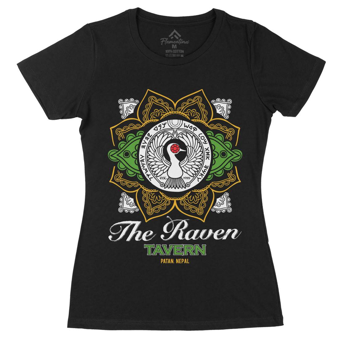Raven Tavern Womens Organic Crew Neck T-Shirt Drinks D247