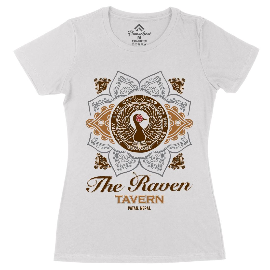 Raven Tavern Womens Organic Crew Neck T-Shirt Drinks D247