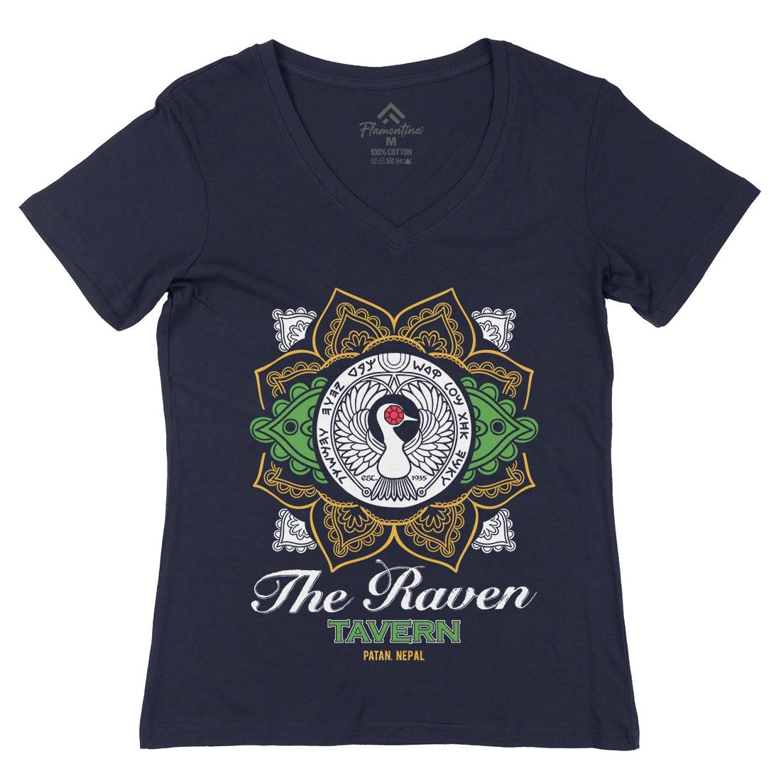Raven Tavern Womens Organic V-Neck T-Shirt Drinks D247