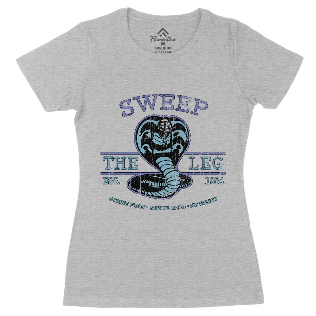 Sweep The Leg Womens Organic Crew Neck T-Shirt Sport D248