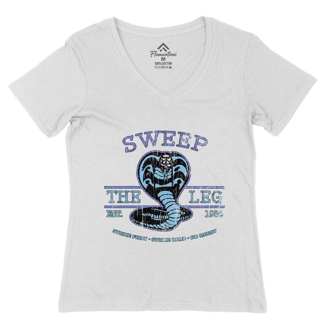 Sweep The Leg Womens Organic V-Neck T-Shirt Sport D248