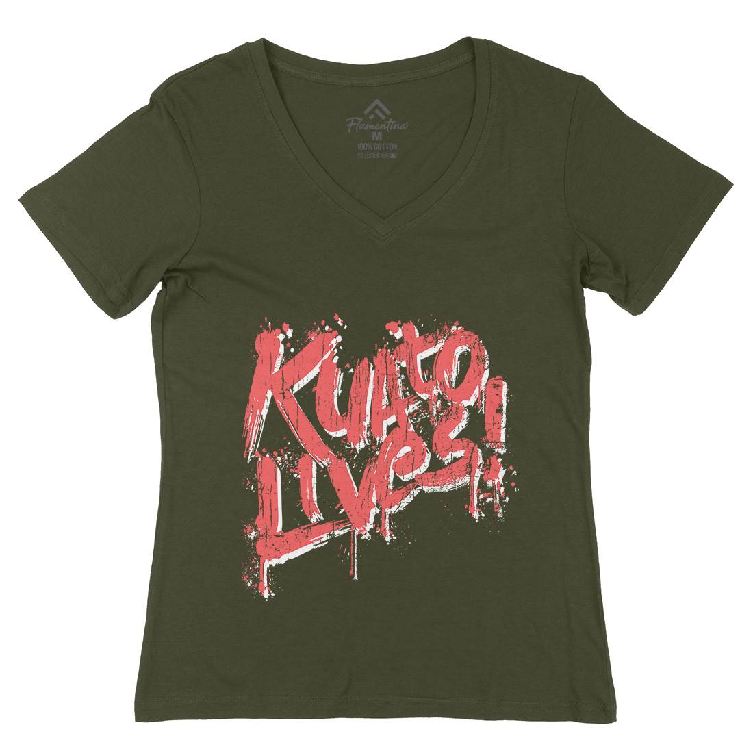 Kuato Lives Womens Organic V-Neck T-Shirt Space D249