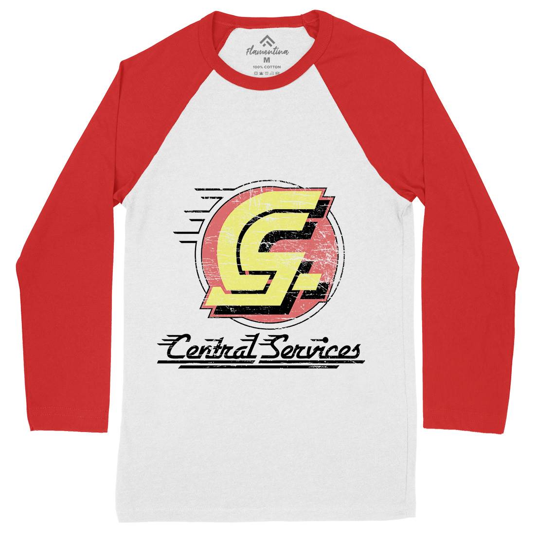 Central Services Mens Long Sleeve Baseball T-Shirt Space D250