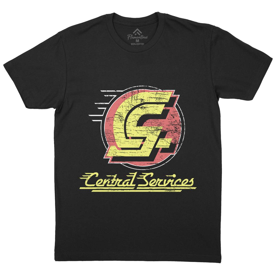 Central Services Mens Organic Crew Neck T-Shirt Space D250