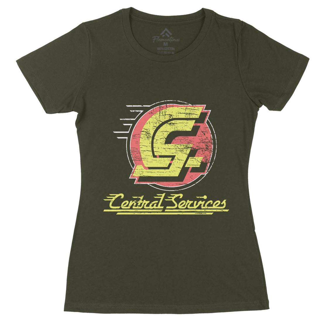 Central Services Womens Organic Crew Neck T-Shirt Space D250