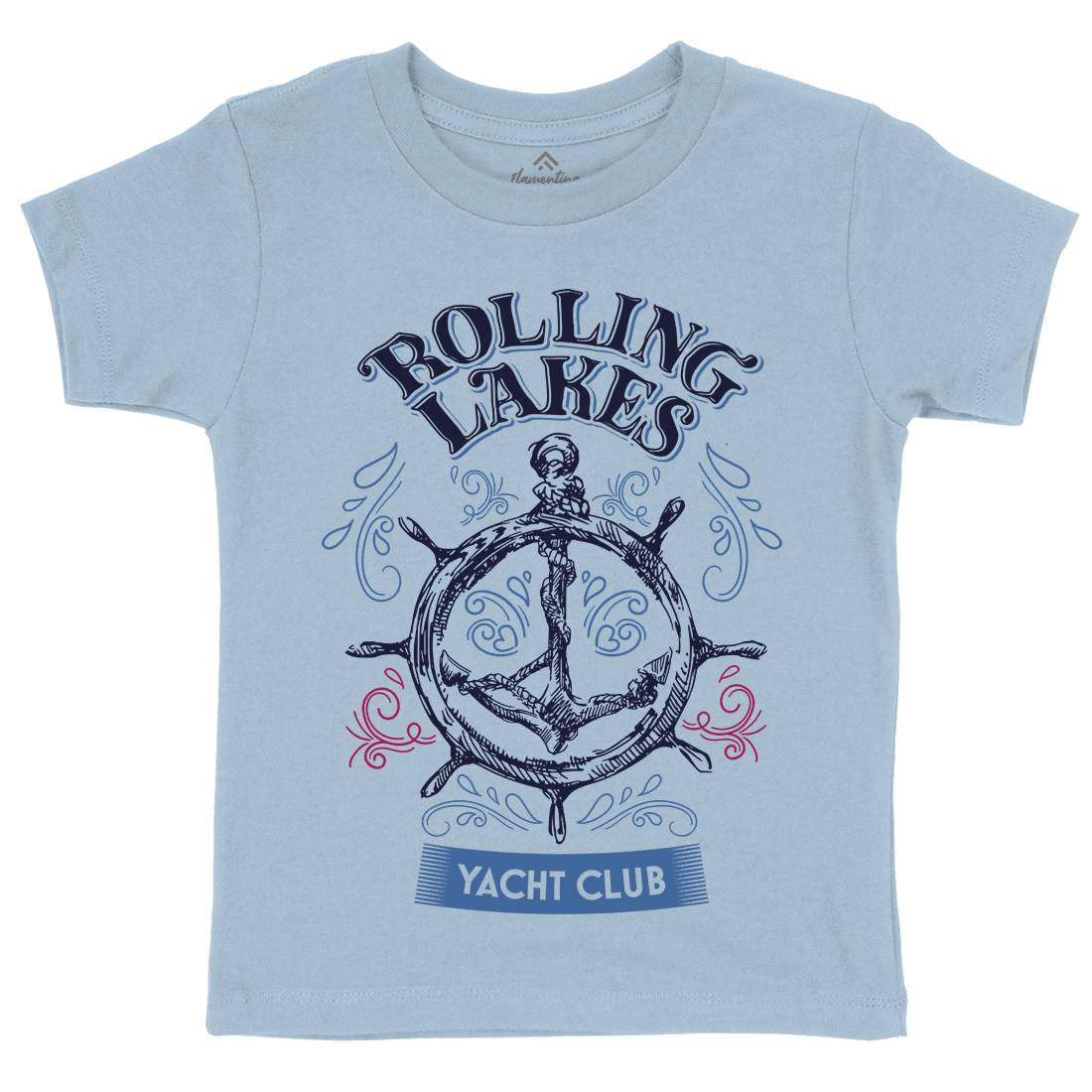 Rolling Lakes Yacht Club Kids Organic Crew Neck T-Shirt Horror D252