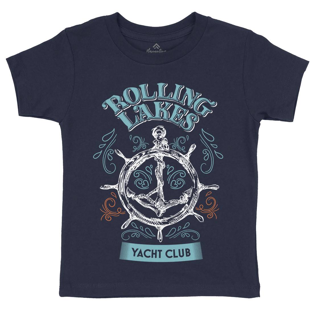 Rolling Lakes Yacht Club Kids Organic Crew Neck T-Shirt Horror D252