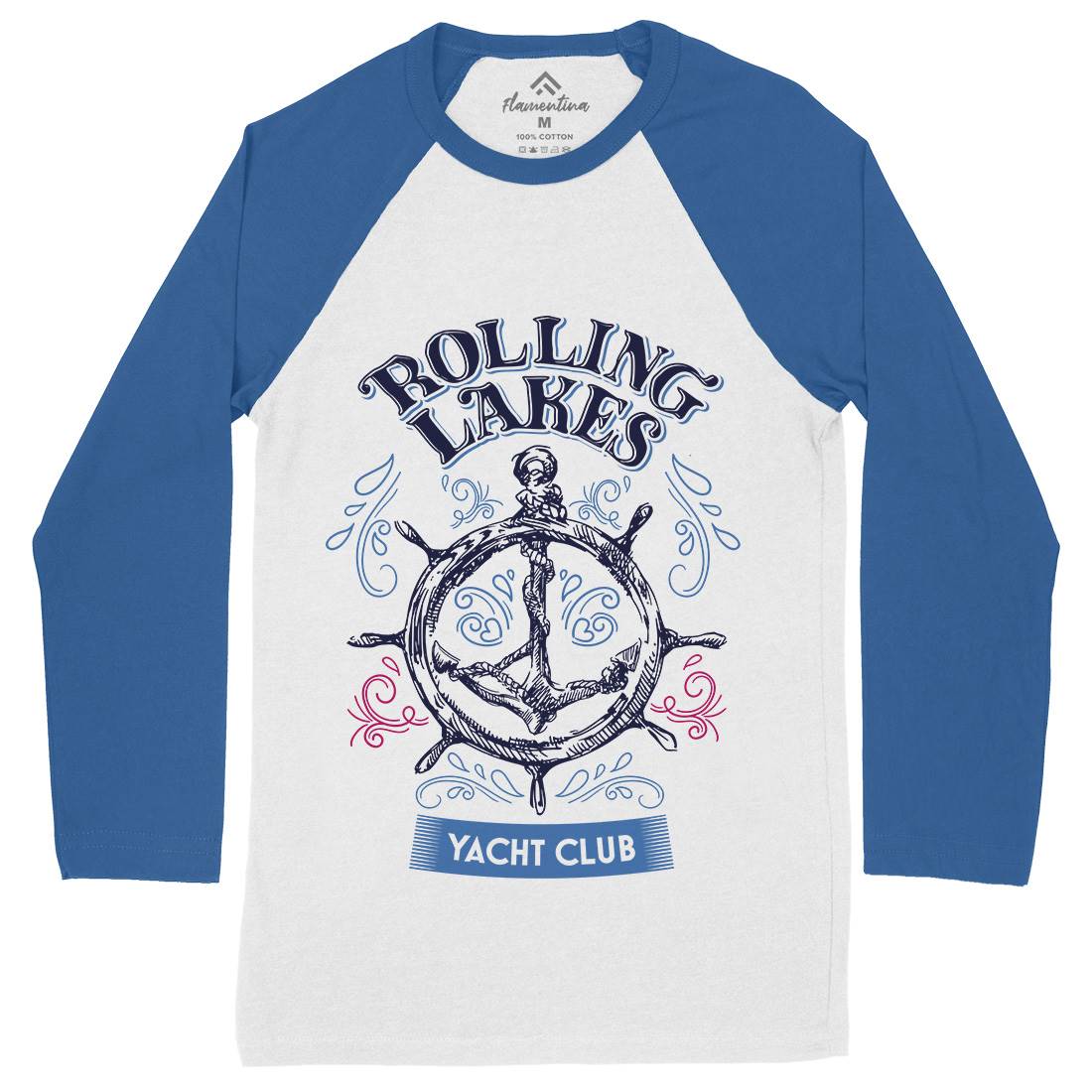 Rolling Lakes Yacht Club Mens Long Sleeve Baseball T-Shirt Horror D252