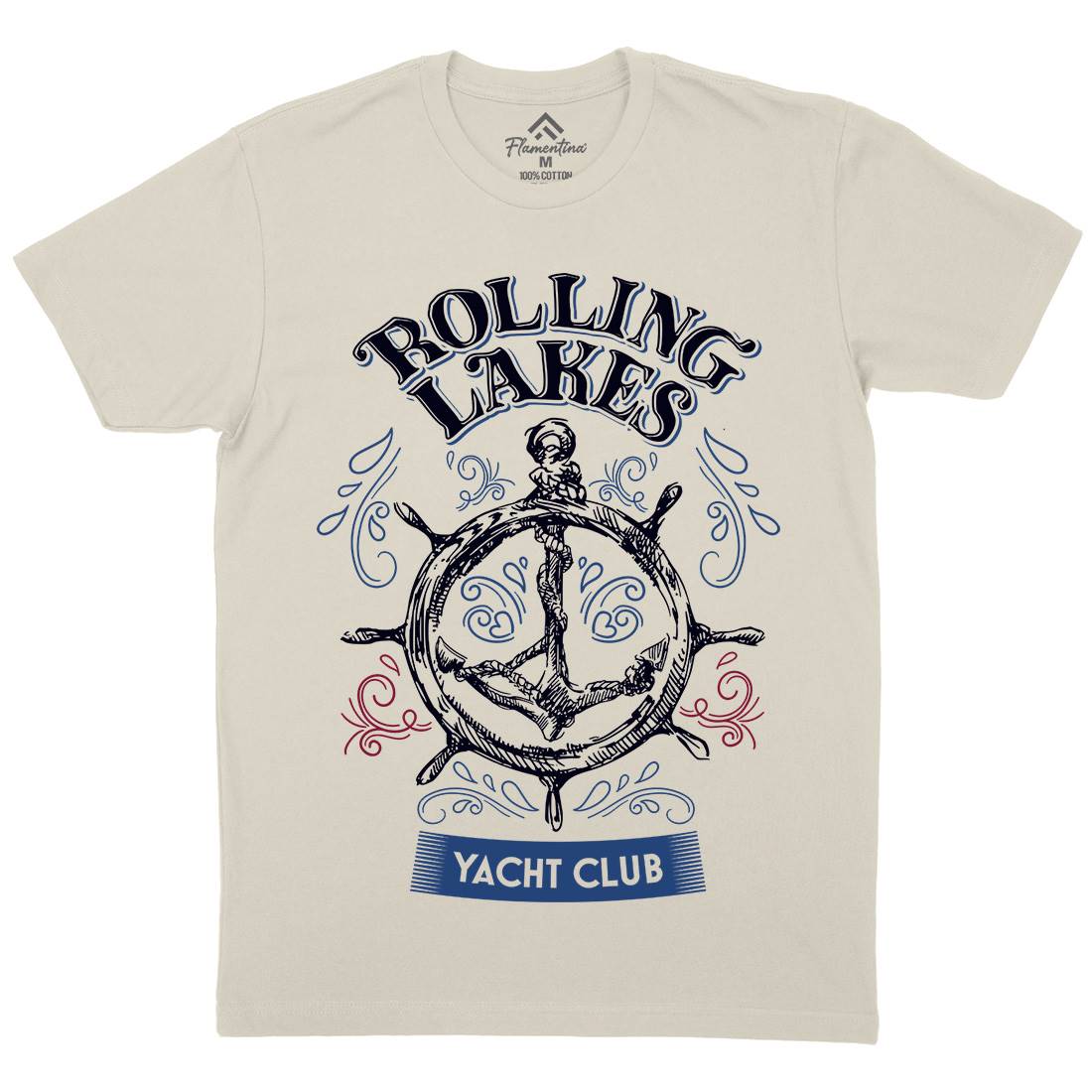 Rolling Lakes Yacht Club Mens Organic Crew Neck T-Shirt Horror D252