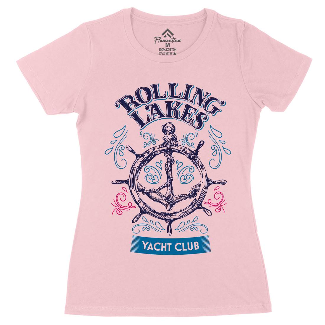 Rolling Lakes Yacht Club Womens Organic Crew Neck T-Shirt Horror D252