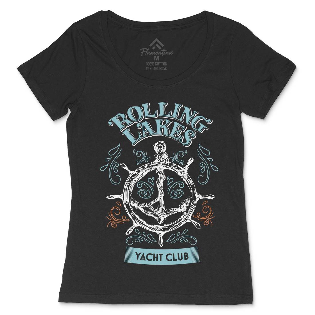 Rolling Lakes Yacht Club Womens Scoop Neck T-Shirt Horror D252