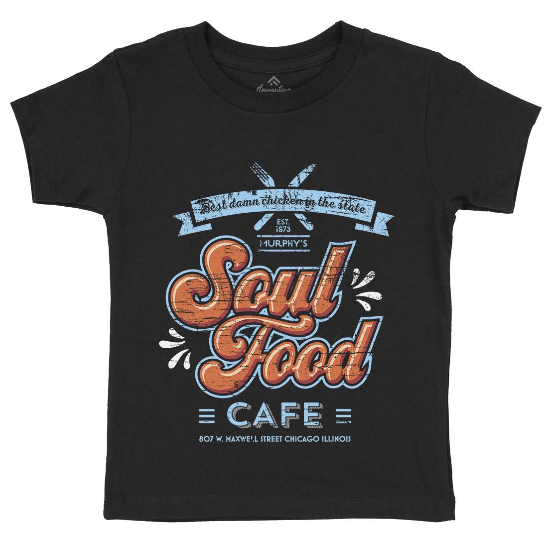 Soul Food Cafe Kids Organic Crew Neck T-Shirt Drinks D253