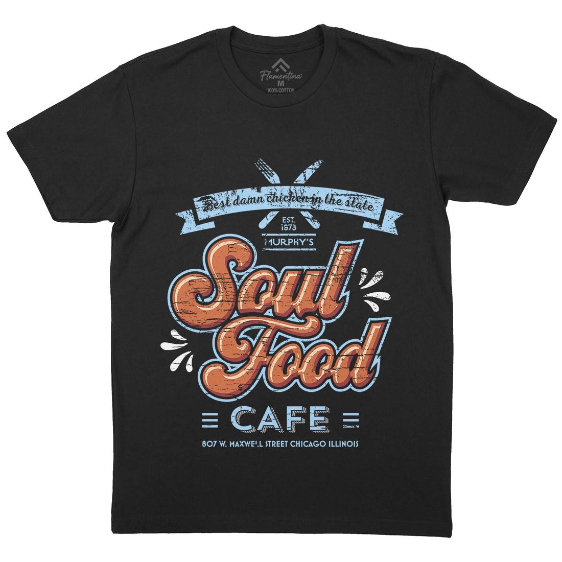Soul Food Cafe Mens Crew Neck T-Shirt Drinks D253
