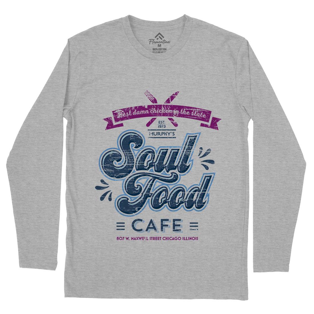 Soul Food Cafe Mens Long Sleeve T-Shirt Drinks D253