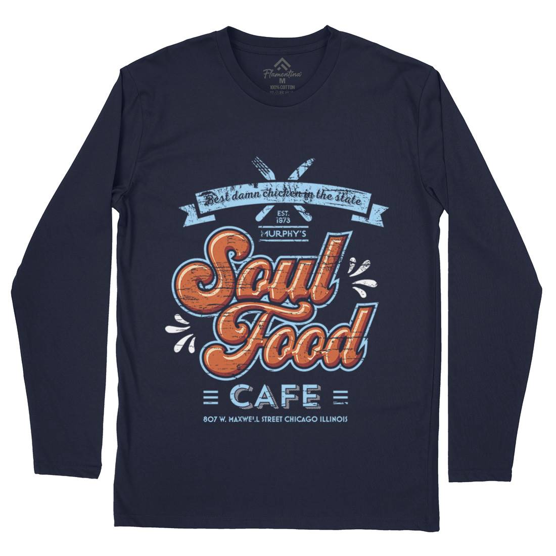 Soul Food Cafe Mens Long Sleeve T-Shirt Drinks D253