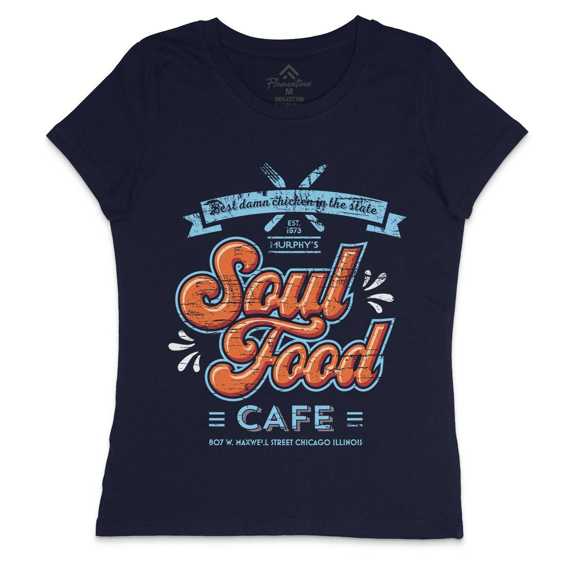 Soul Food Cafe Womens Crew Neck T-Shirt Drinks D253