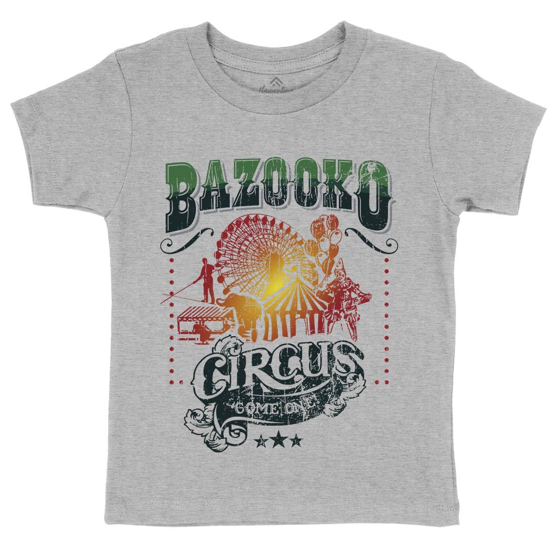 Bazookos Circus Kids Crew Neck T-Shirt Retro D254