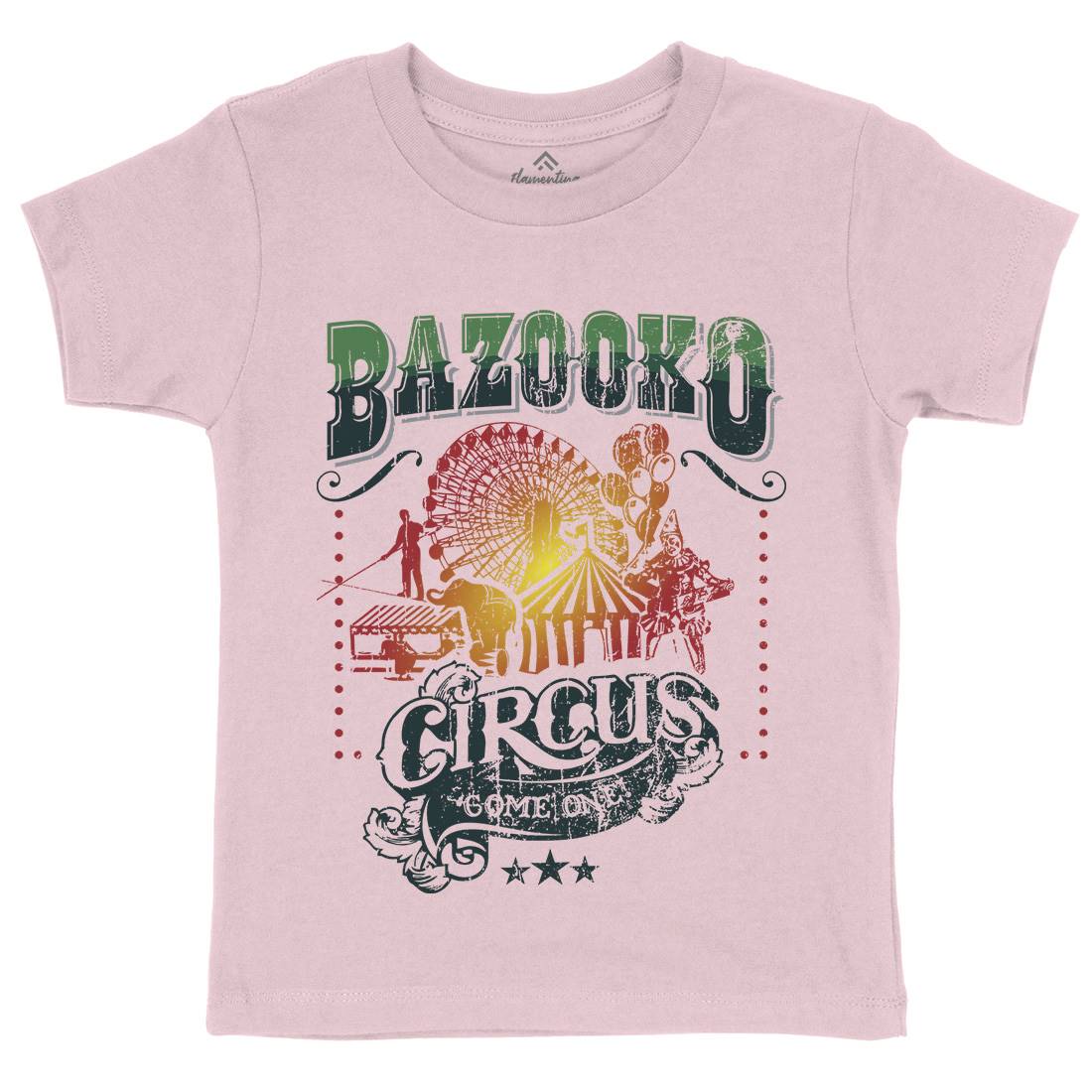 Bazookos Circus Kids Crew Neck T-Shirt Retro D254