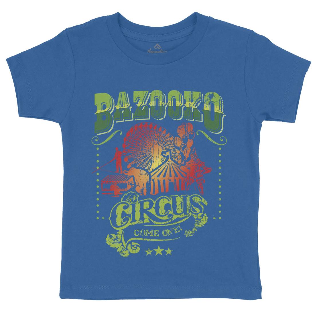 Bazookos Circus Kids Crew Neck T-Shirt Retro D254