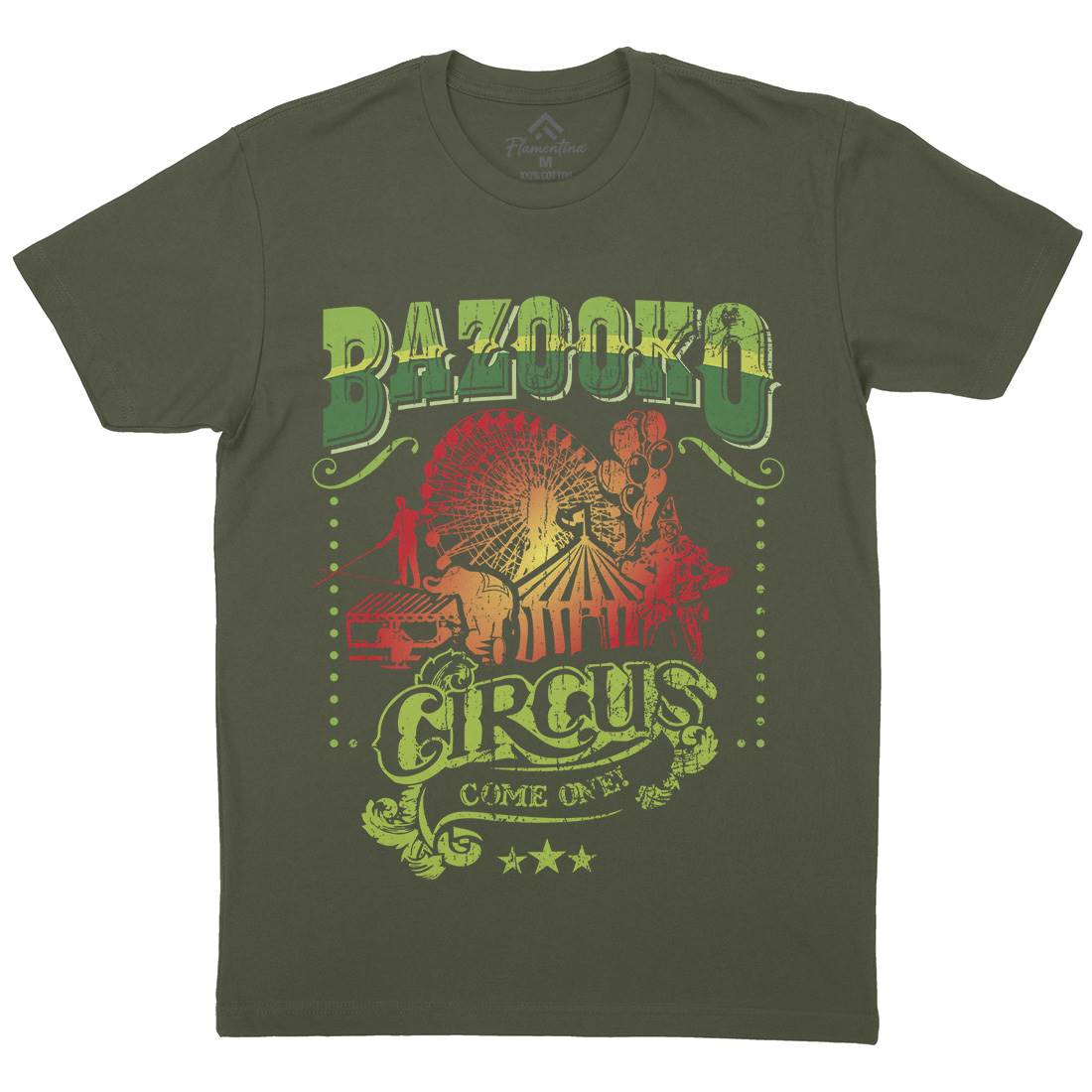 Bazookos Circus Mens Crew Neck T-Shirt Retro D254