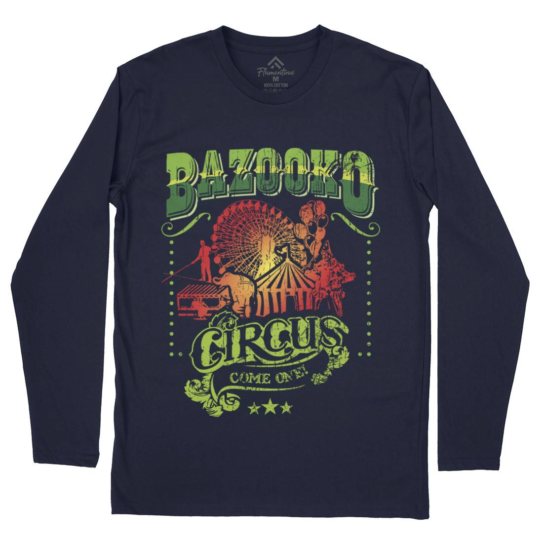 Bazookos Circus Mens Long Sleeve T-Shirt Retro D254