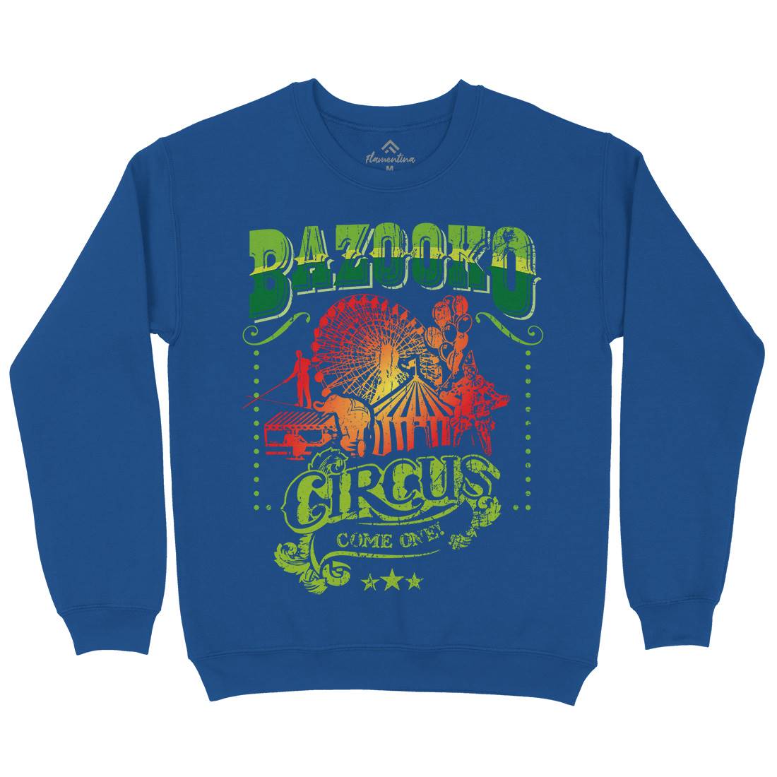 Bazookos Circus Mens Crew Neck Sweatshirt Retro D254