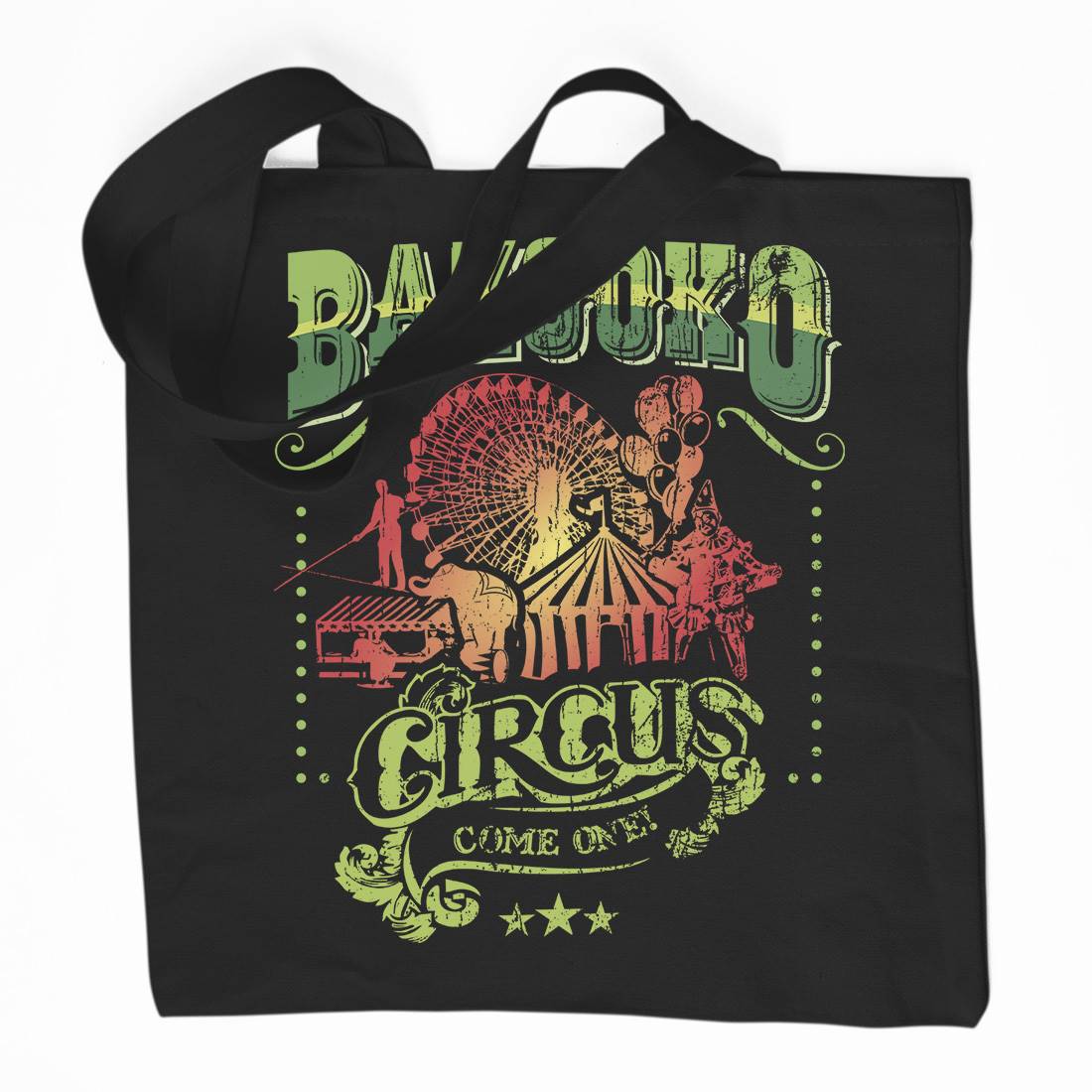 Bazookos Circus Organic Premium Cotton Tote Bag Retro D254