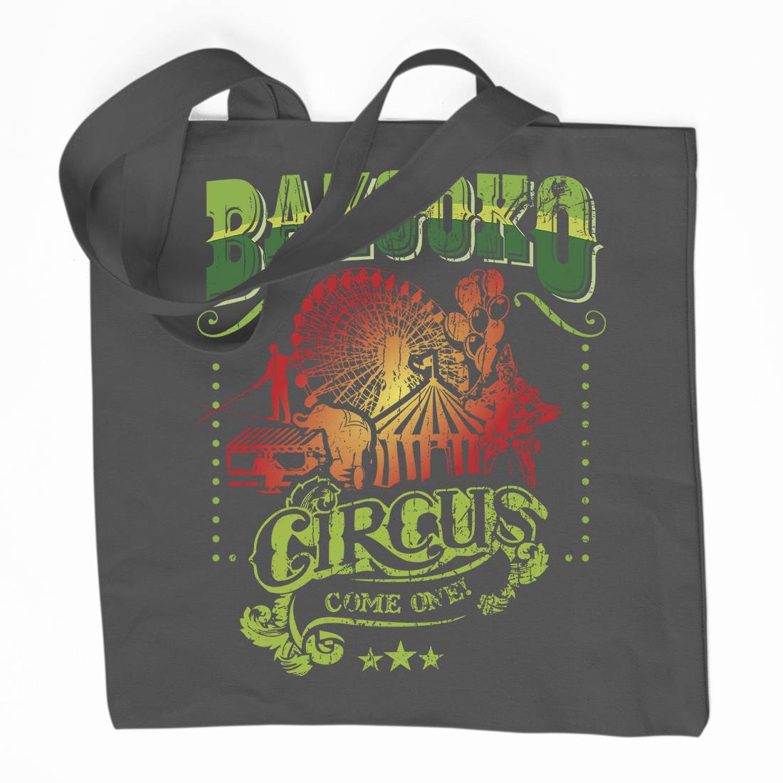 Bazookos Circus Organic Premium Cotton Tote Bag Retro D254