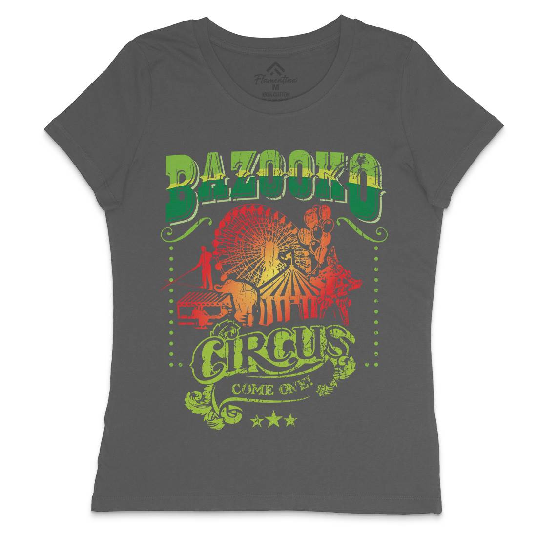 Bazookos Circus Womens Crew Neck T-Shirt Retro D254