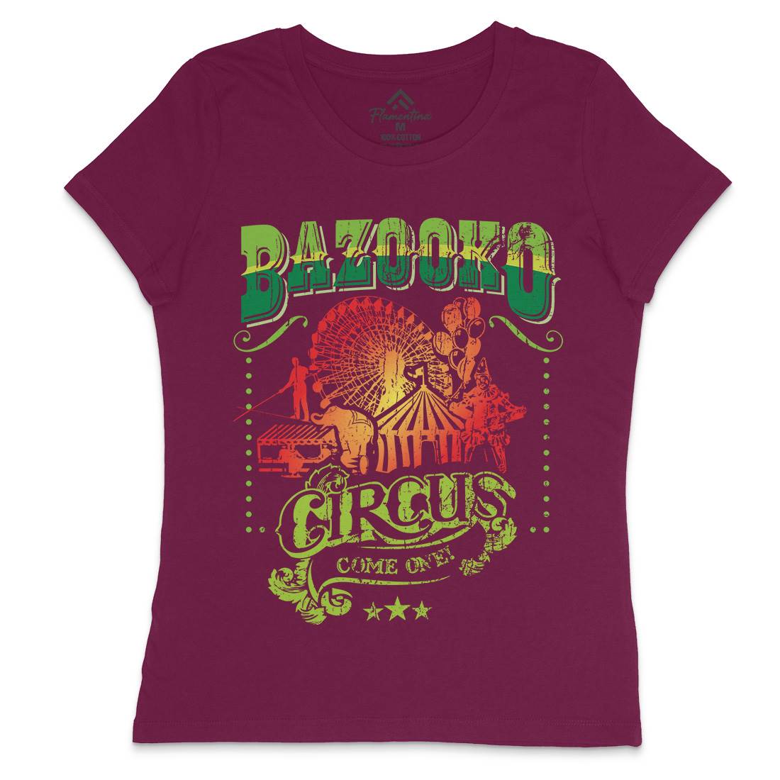 Bazookos Circus Womens Crew Neck T-Shirt Retro D254