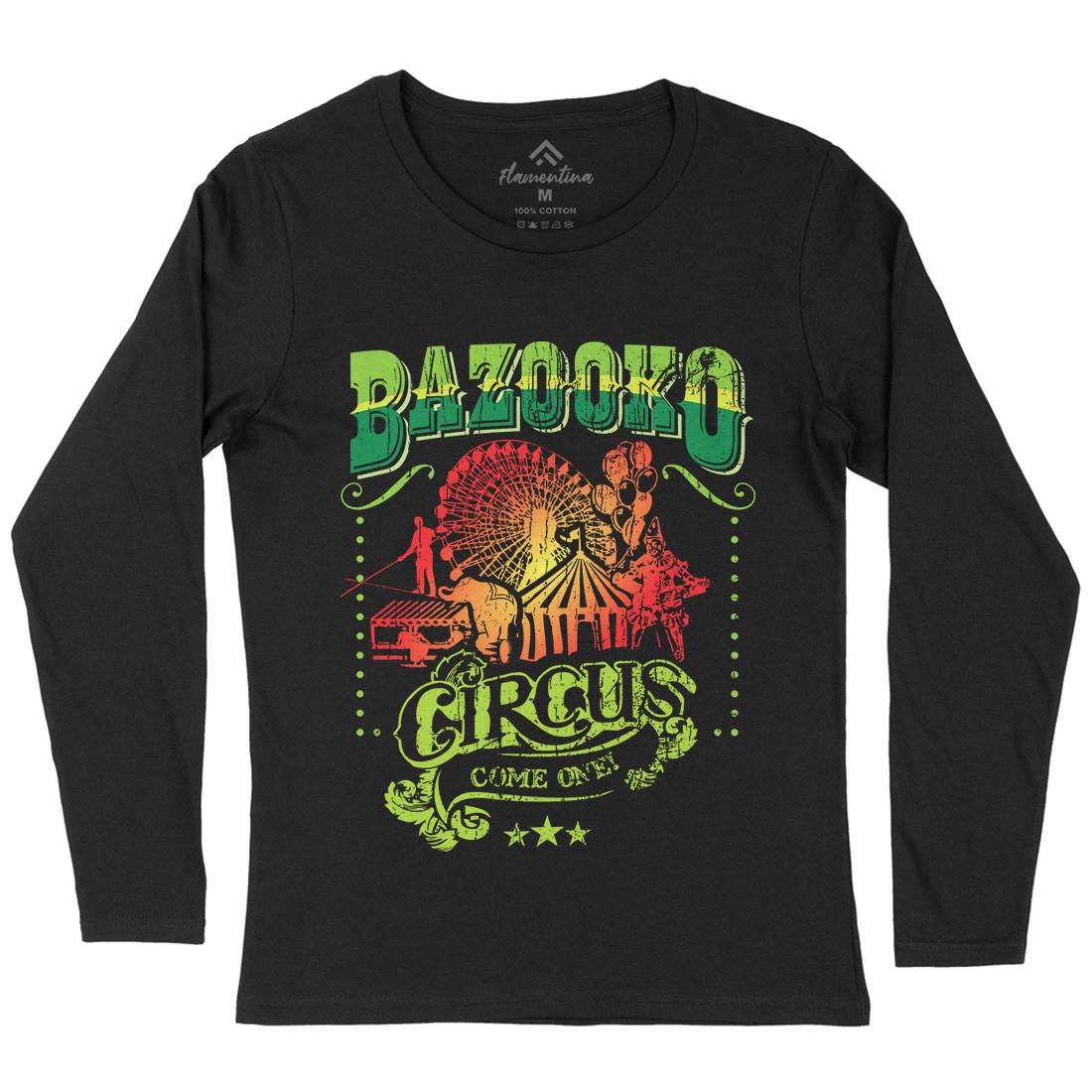 Bazookos Circus Womens Long Sleeve T-Shirt Retro D254