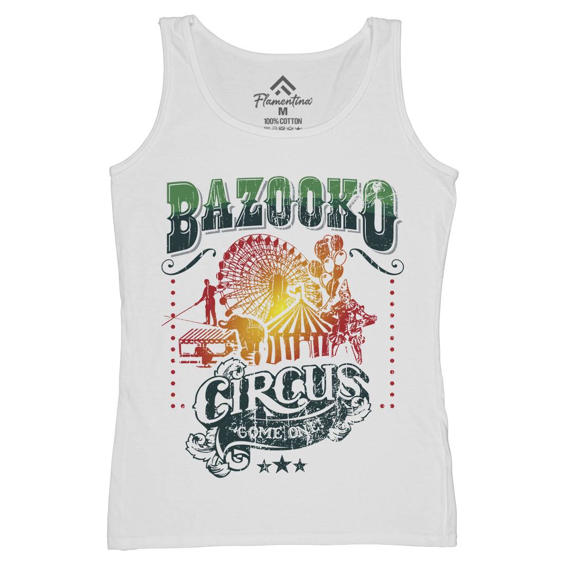 Bazookos Circus Womens Organic Tank Top Vest Retro D254