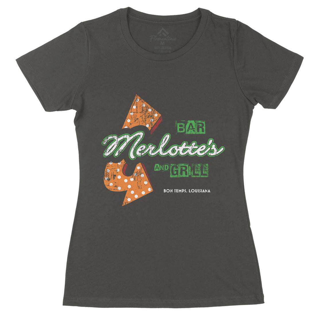 Merlottes Bar Womens Organic Crew Neck T-Shirt Horror D255