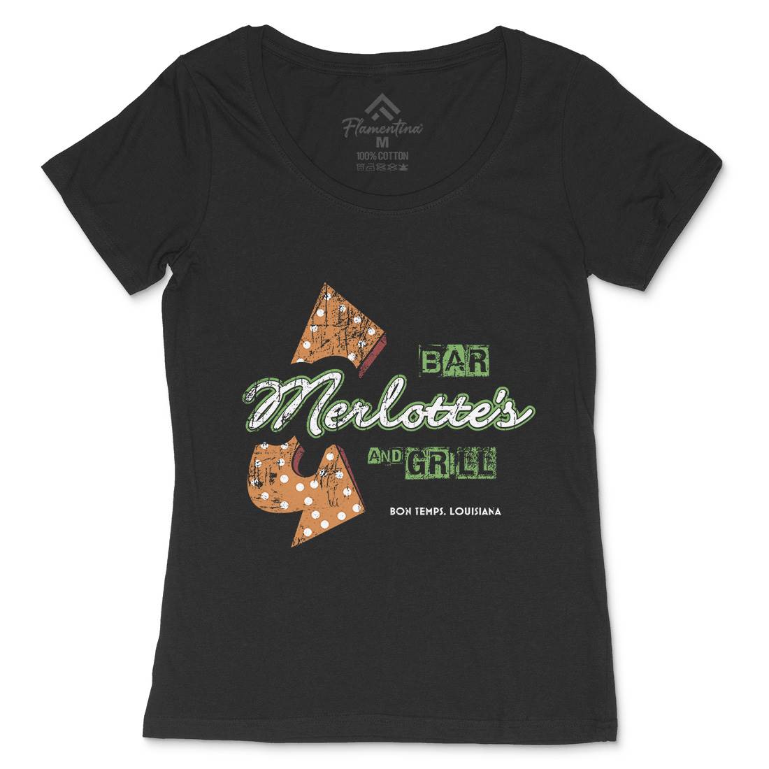 Merlottes Bar Womens Scoop Neck T-Shirt Horror D255