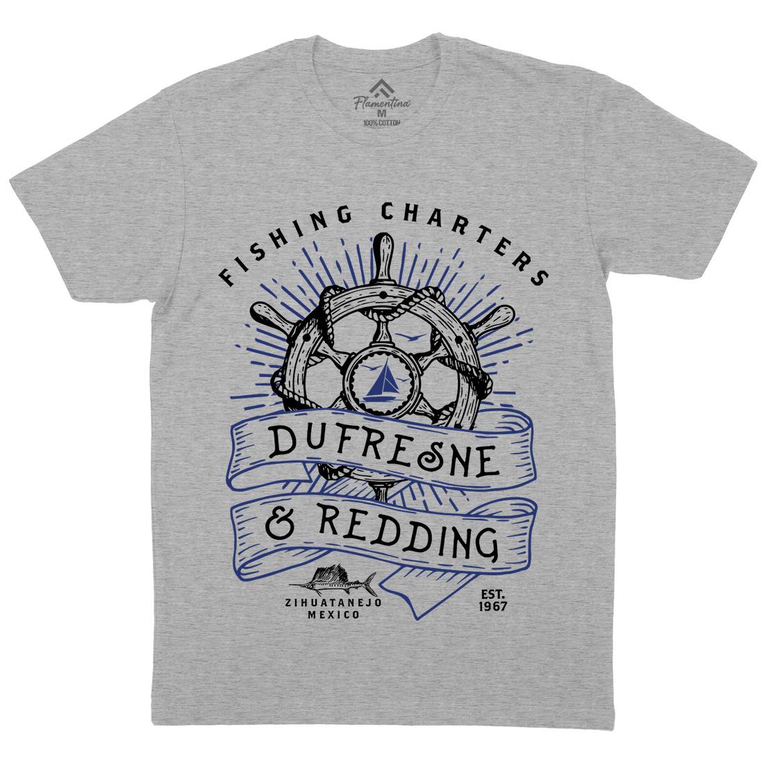 Dufresne And Redding Mens Organic Crew Neck T-Shirt Retro D256