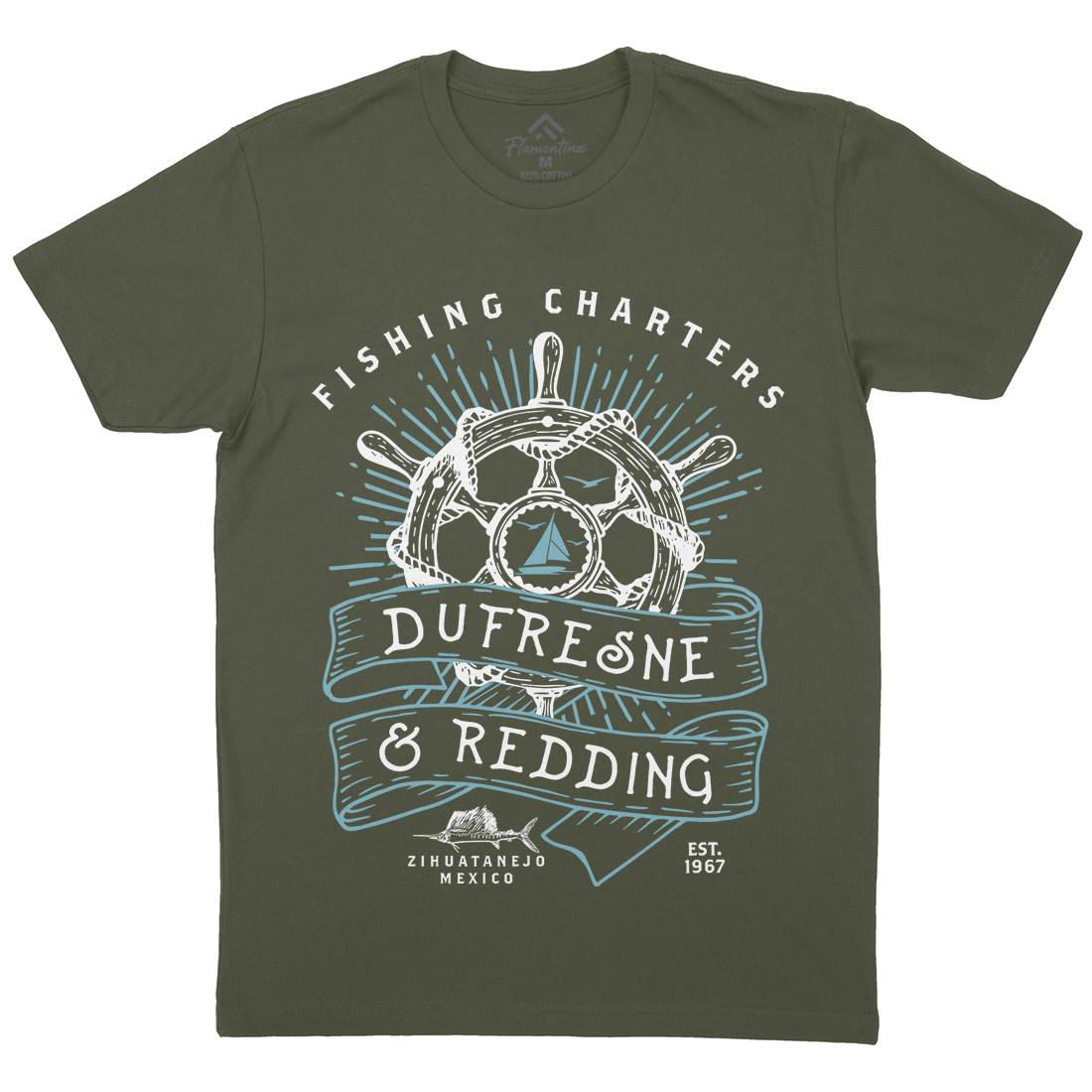 Dufresne And Redding Mens Organic Crew Neck T-Shirt Retro D256