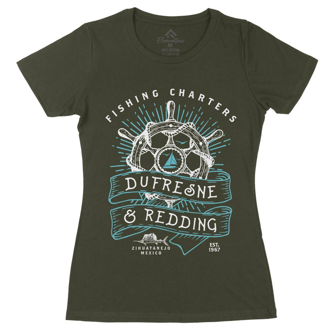 Dufresne And Redding Womens Organic Crew Neck T-Shirt Retro D256