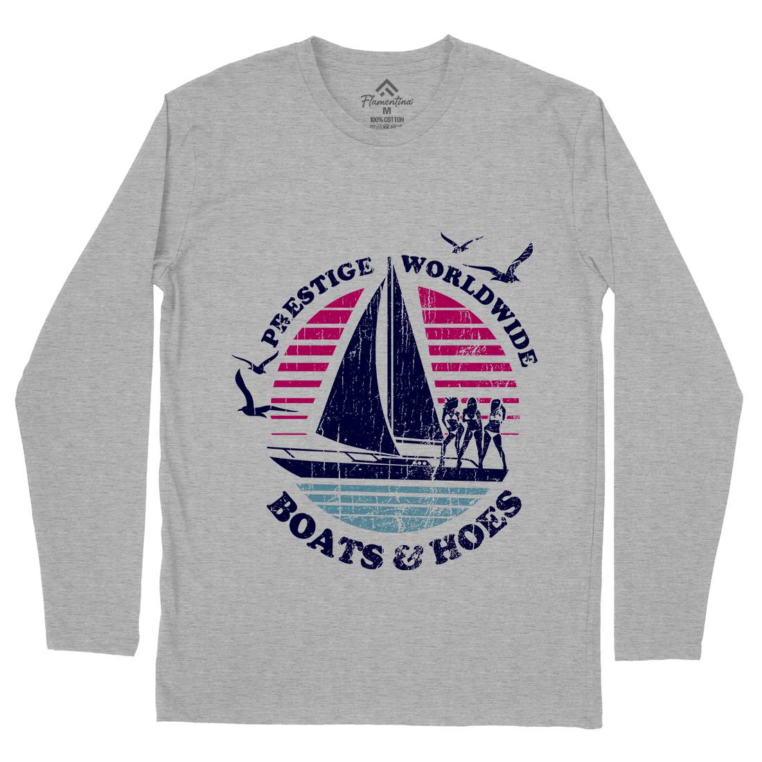 Boats N Hoes Mens Long Sleeve T-Shirt Retro D257