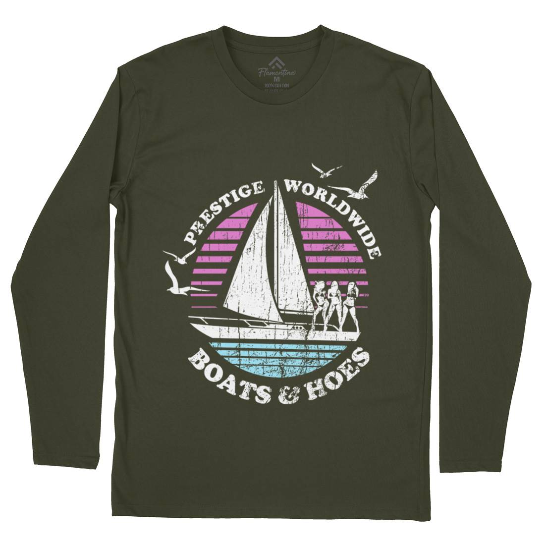 Boats N Hoes Mens Long Sleeve T-Shirt Retro D257