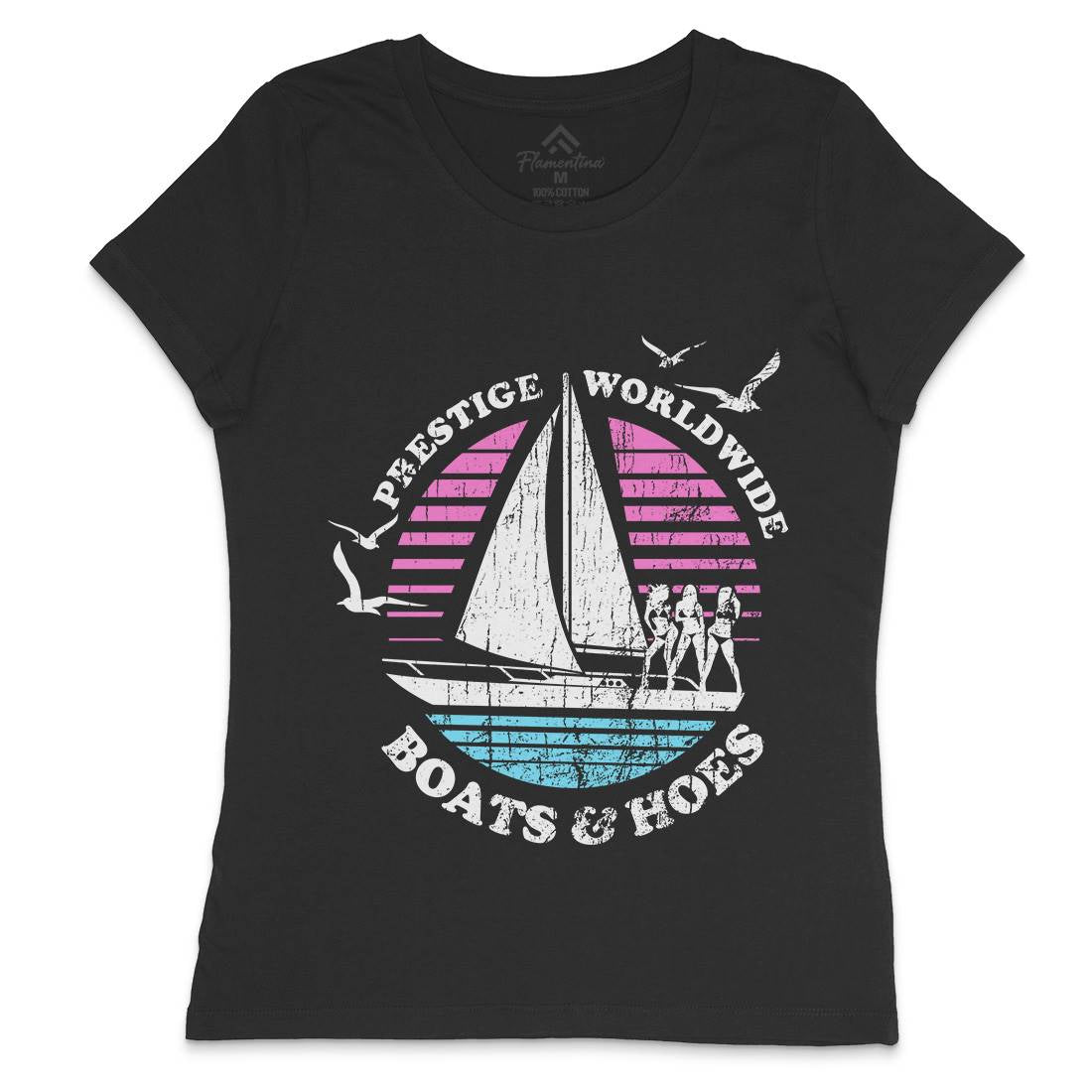 Boats N Hoes Womens Crew Neck T-Shirt Retro D257