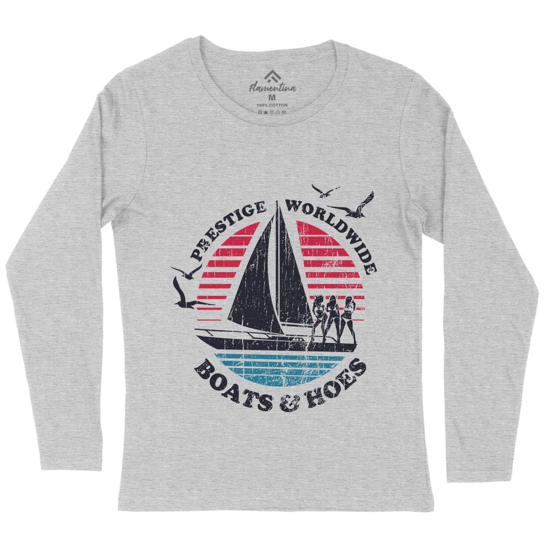 Boats N Hoes Womens Long Sleeve T-Shirt Retro D257