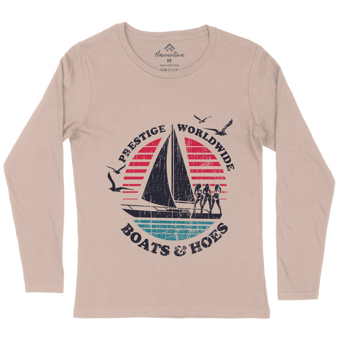 Boats N Hoes Womens Long Sleeve T-Shirt Retro D257